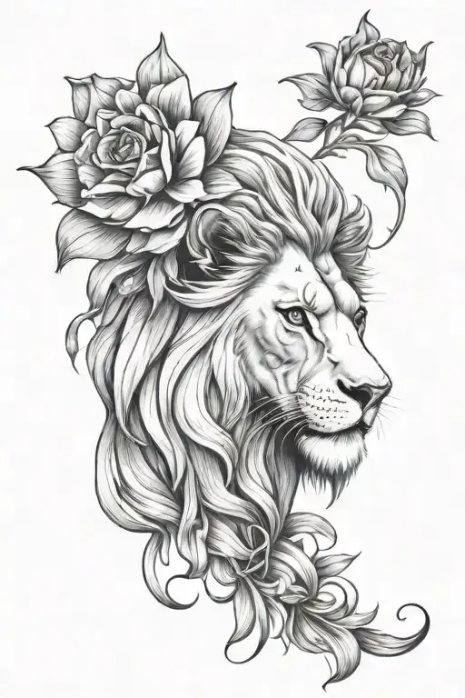 Lion With 3 Lys Flower