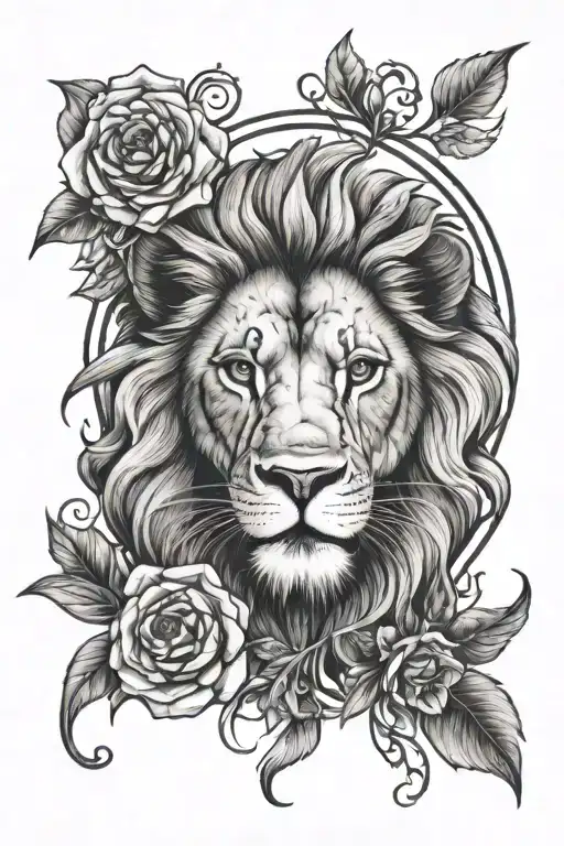 Lion With 3 Lys Flower