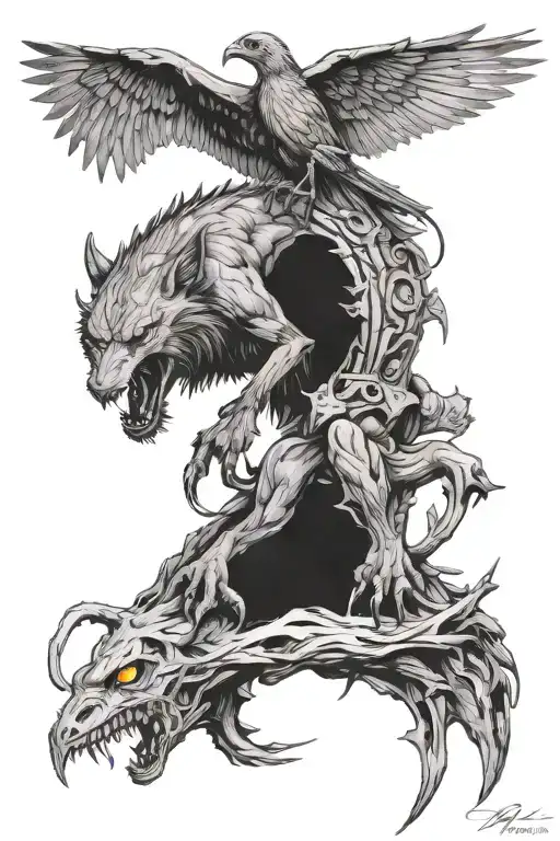 Egal Hunting Its Prey