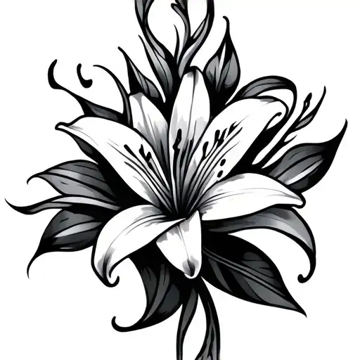 Lily Intertwined Wirh Tribal