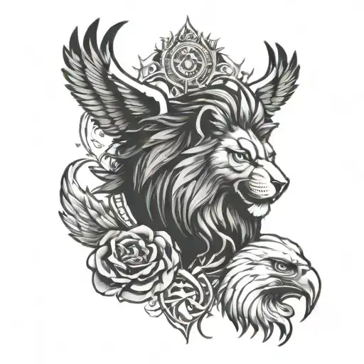 Lion And Eagle