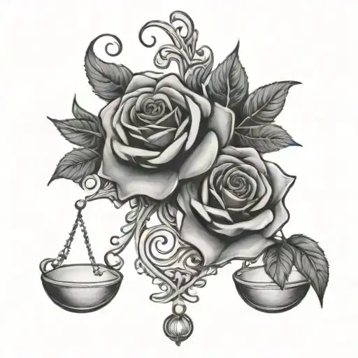 Libra And Rose Vine
