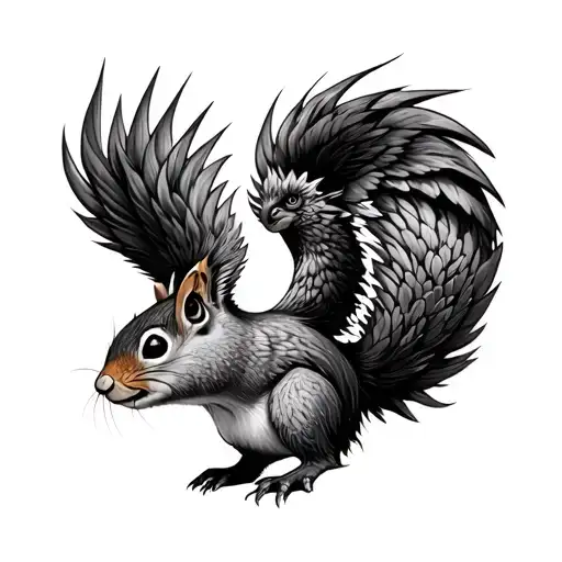 Squirrel With A Phoenix Rising