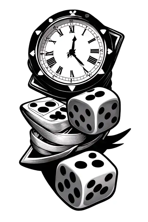 Cards And Dice With Clock