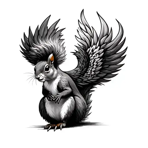 Squirrel With A Phoenix Rising