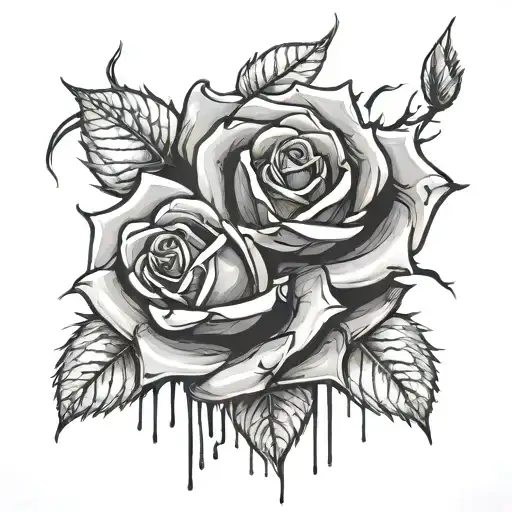 Rose Dripping Blood But With Thorns Wrapping