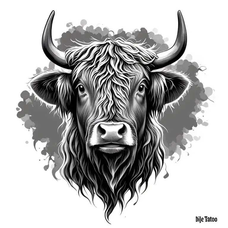 Highland Cow Head Looking