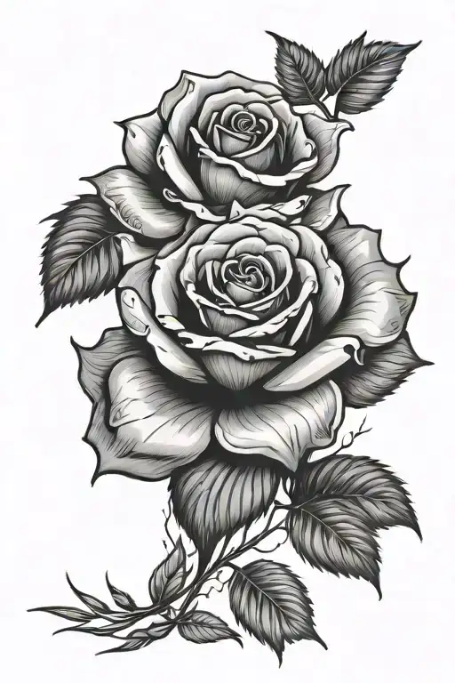 Rose Black Grey Tattoo Depicting