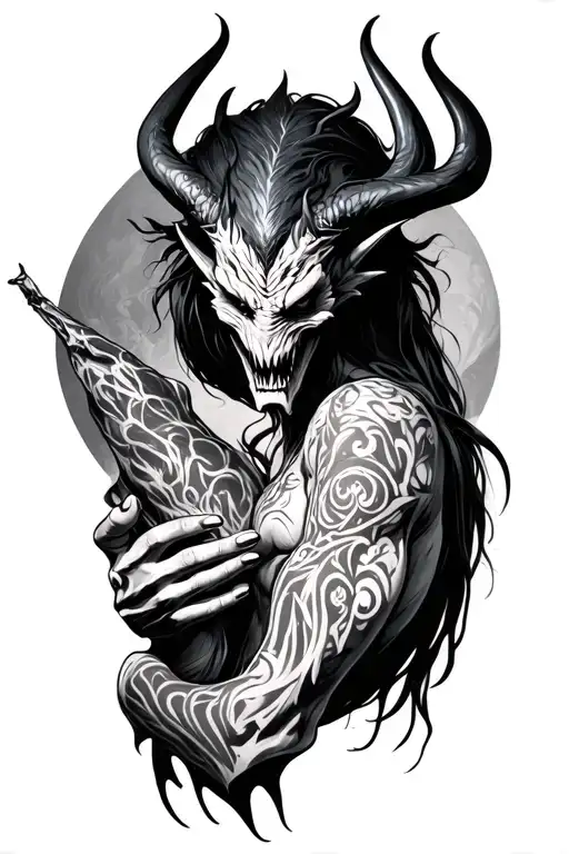 Phenoix Figting While Demon Holding