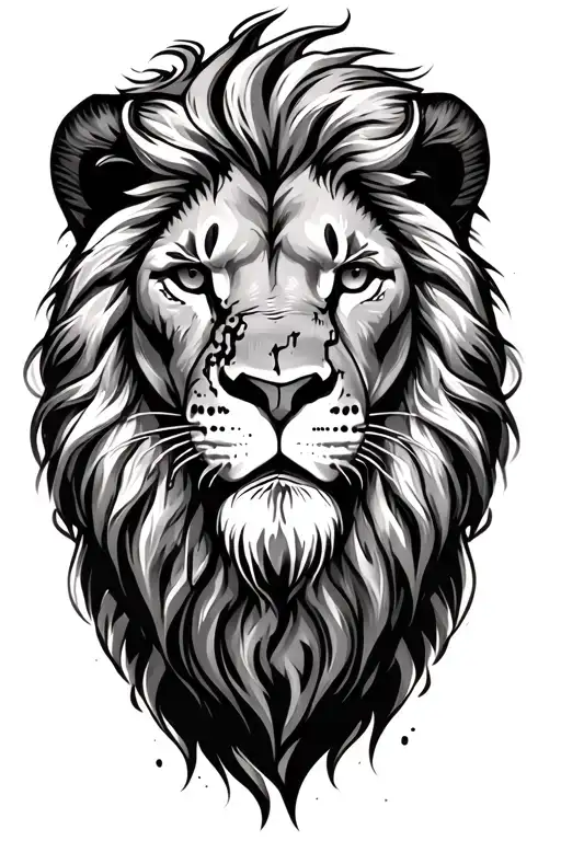 Lion Head With Bruises