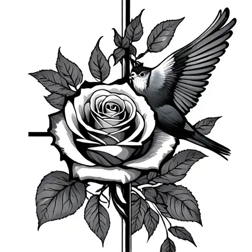 Rose Cross And Bird