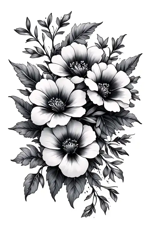 Black Flowers Intertwined