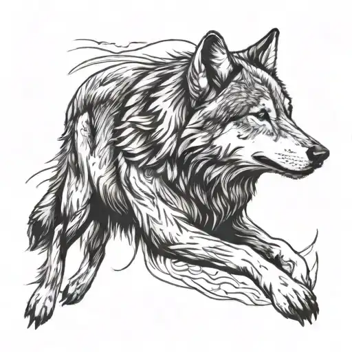 Wolf On Left Chest