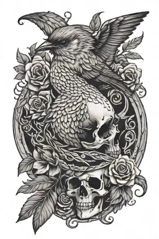 Wren And Skull Surrounded