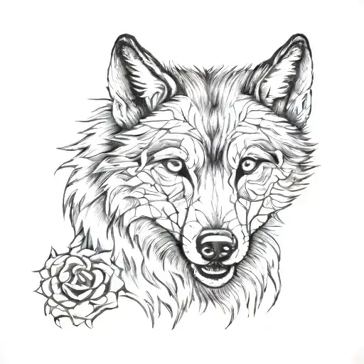 Wolf On Left Chest