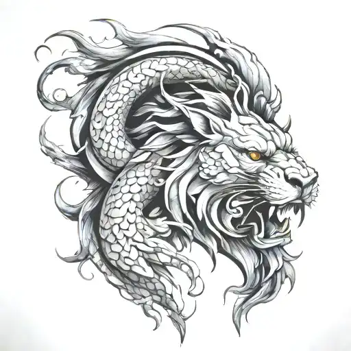 Half Lion Half Dragon