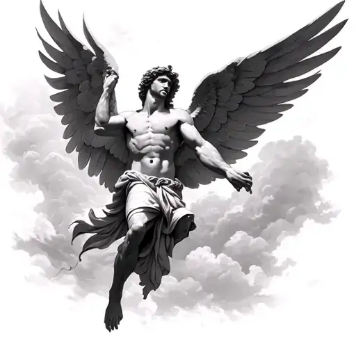 Greek Mythology Icarus Falling From Sky