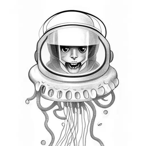 Jellyfish Wearing An Astronaut Helmet