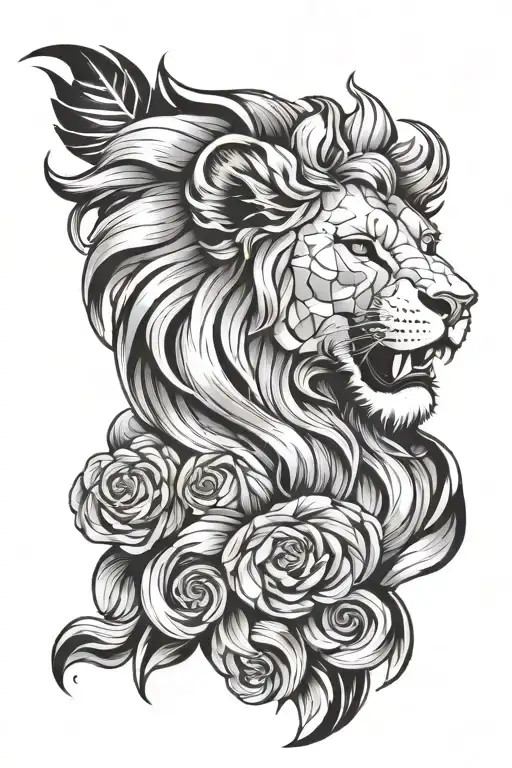 Lion Sleeve Tattoo Design