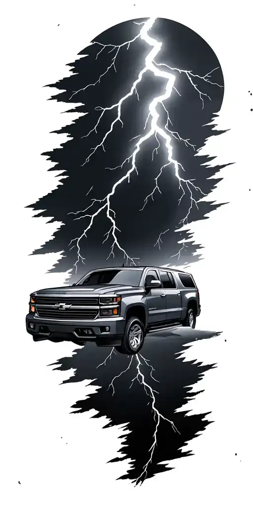 Lightning Storm With Chevy Tahoe