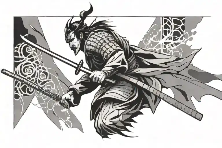Abstract Representation Of Samurai Seppuku