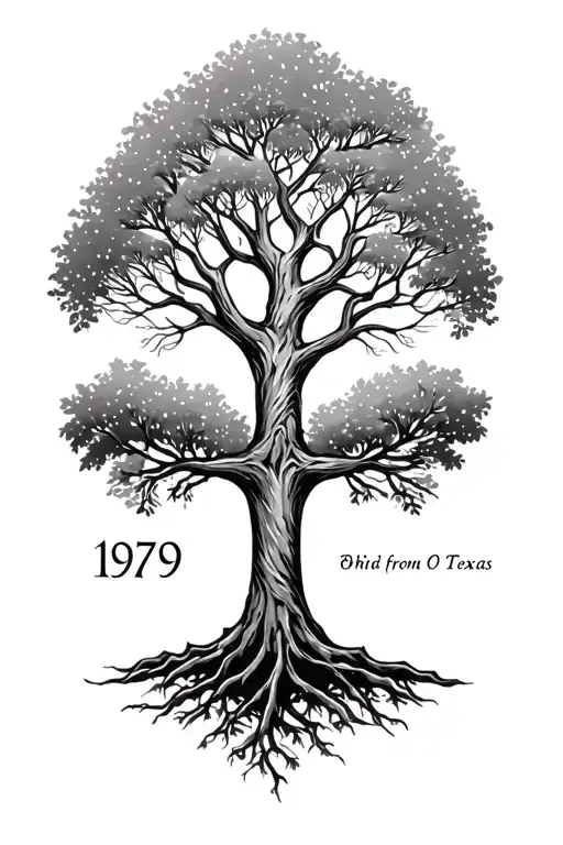 Tree Of Life Birth Year 1979 Moved From Ohio O Texas On Men's Upper Arm