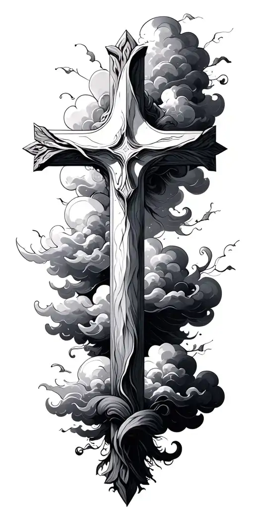 Cross With Clouds