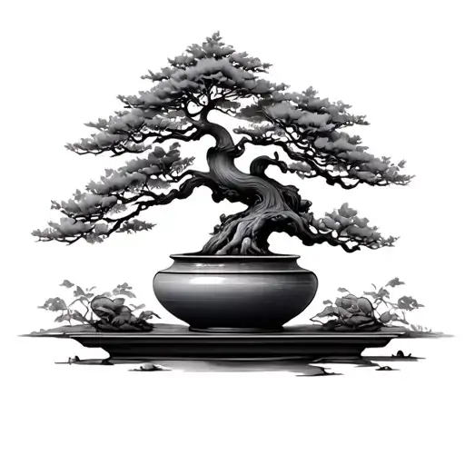 Vase With Bonsai Tree