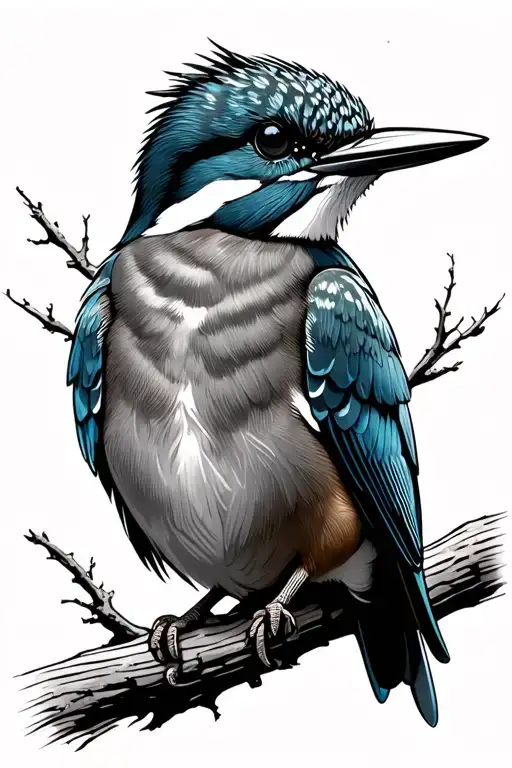 Kingfisher Bird Perched