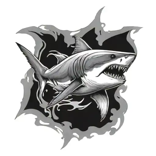 White Shark Tattoo Design
