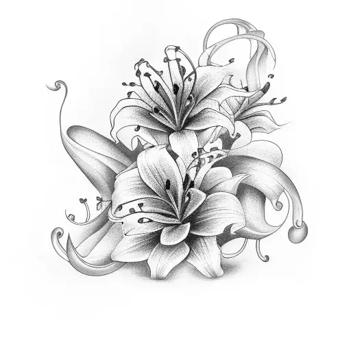 Lily Flowers With Vines For An Arm