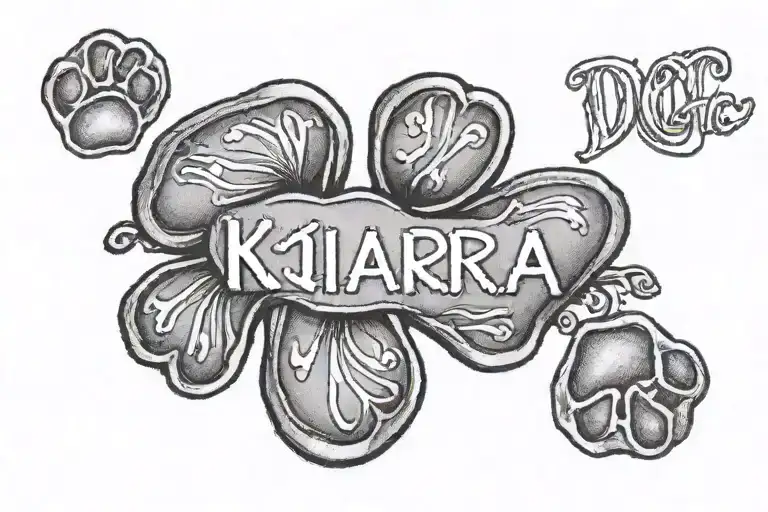 Dog Footprint With Name Kiara
