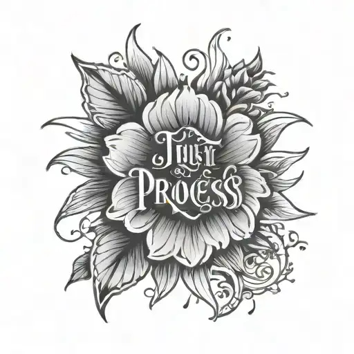 Text Trust The Process With Barcelona Flower Symbol Incorporated