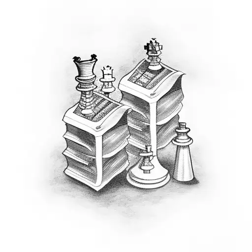 A Chessboard With Books As Chess Pieces