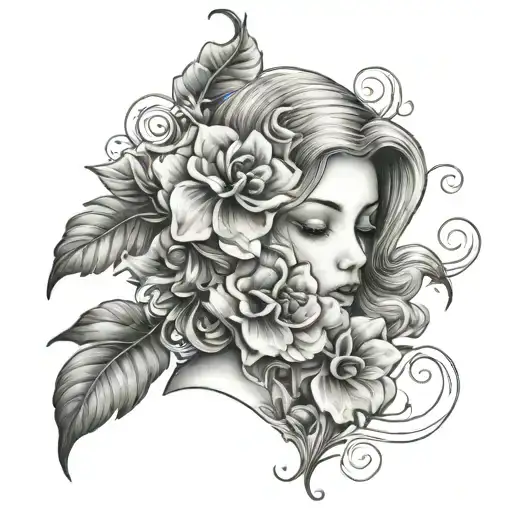 Musica Little Girl Blue Flowers