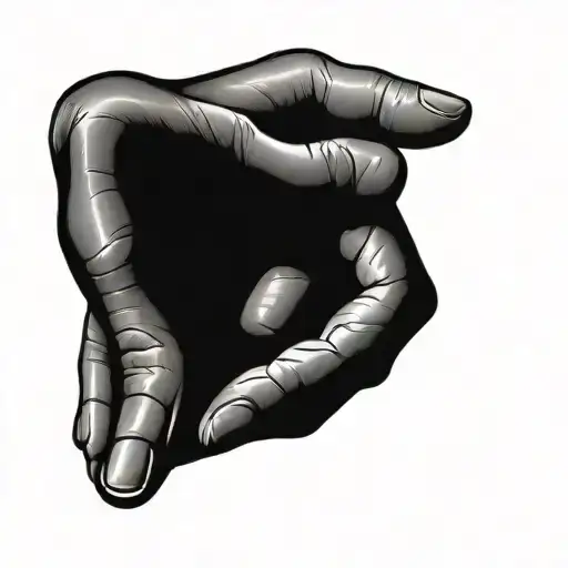 A 2D Image Of A Simple Human Hand Holding A Large Mountain