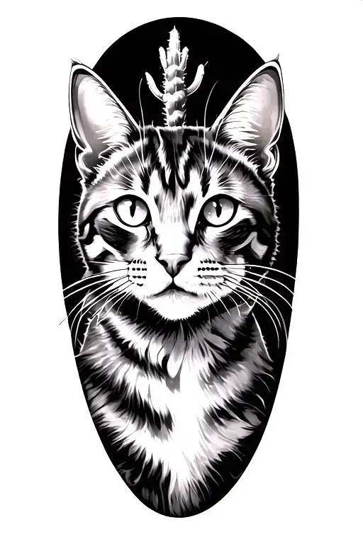 Western Style Upper Arm Tattoo With Catus