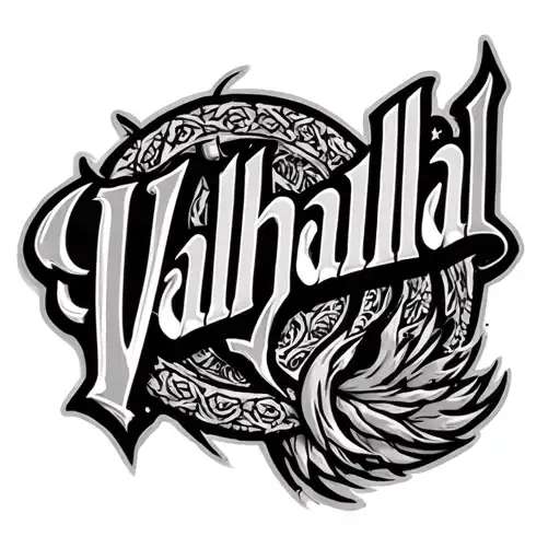 Lettering Valhalla Text