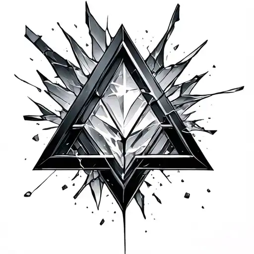 Triangle With Broken Glass In It