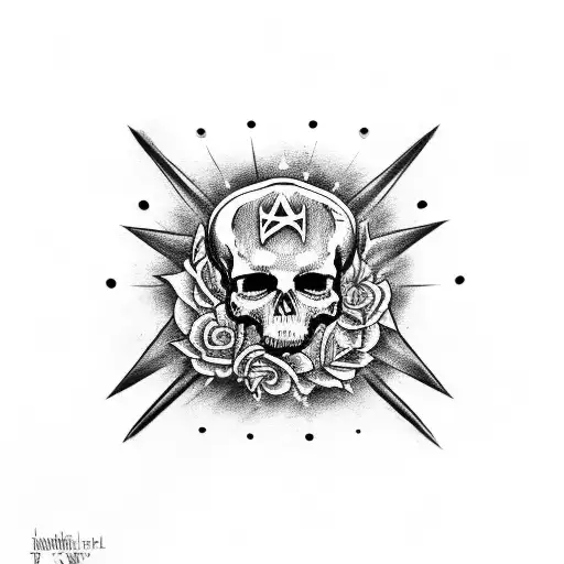 Deathly Hollows Symbol Surrounded By Flowers