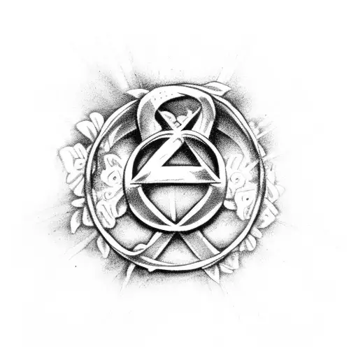 Harry Potter Deathly Hallows Symbol Surrounded By Flowers