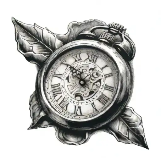 Hand Tattoo With A Clock