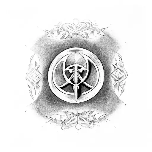 Harry Potter Deathly Hallows Symbol With Flowers Surrounding It