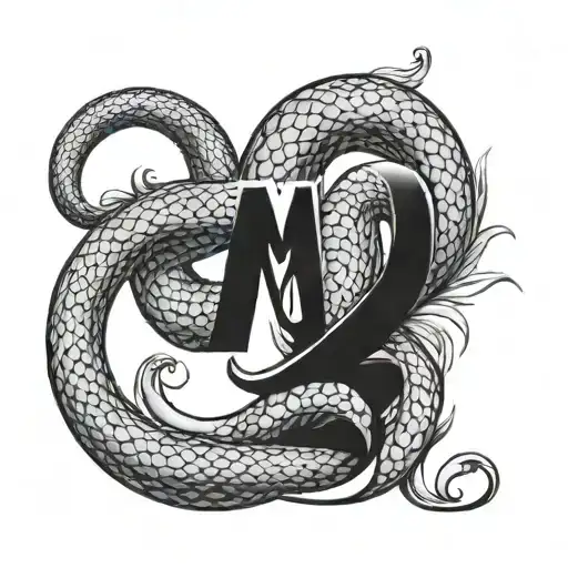 M Symbol With Snake Around It