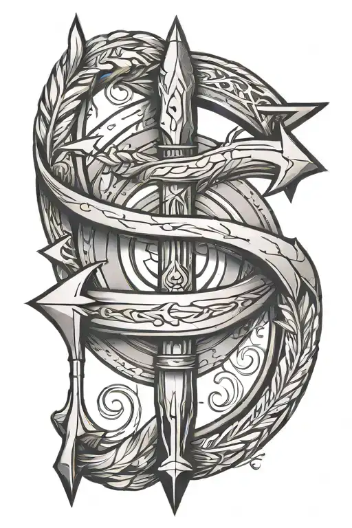 Letter N And T Archery Arrow Surrounded