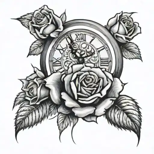 Roses With A Clock