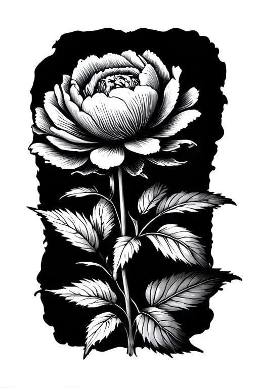 Peony With Fingerprint Leaves With