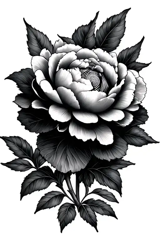 Peony With Fingerprint Leaves