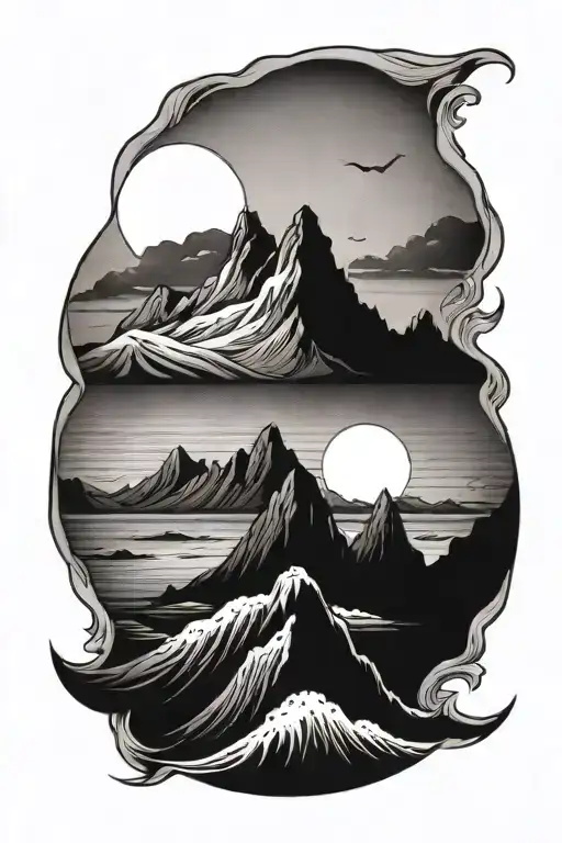 Mountain And Sea Waves