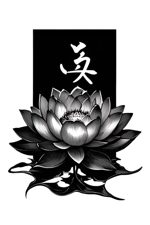 Lotus Flower Blooming Gaara Love Kanji